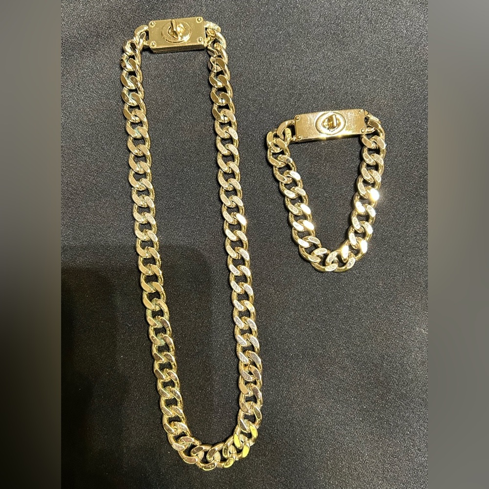 Coach choker necklace and bracelet set